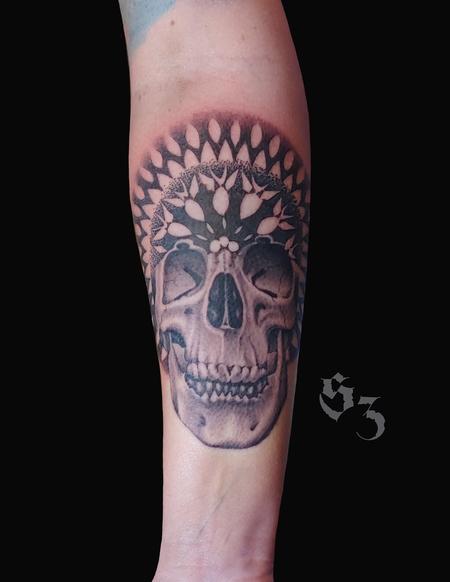 Tattoos - Quade Dahlstrom Skull Mandala - 142187